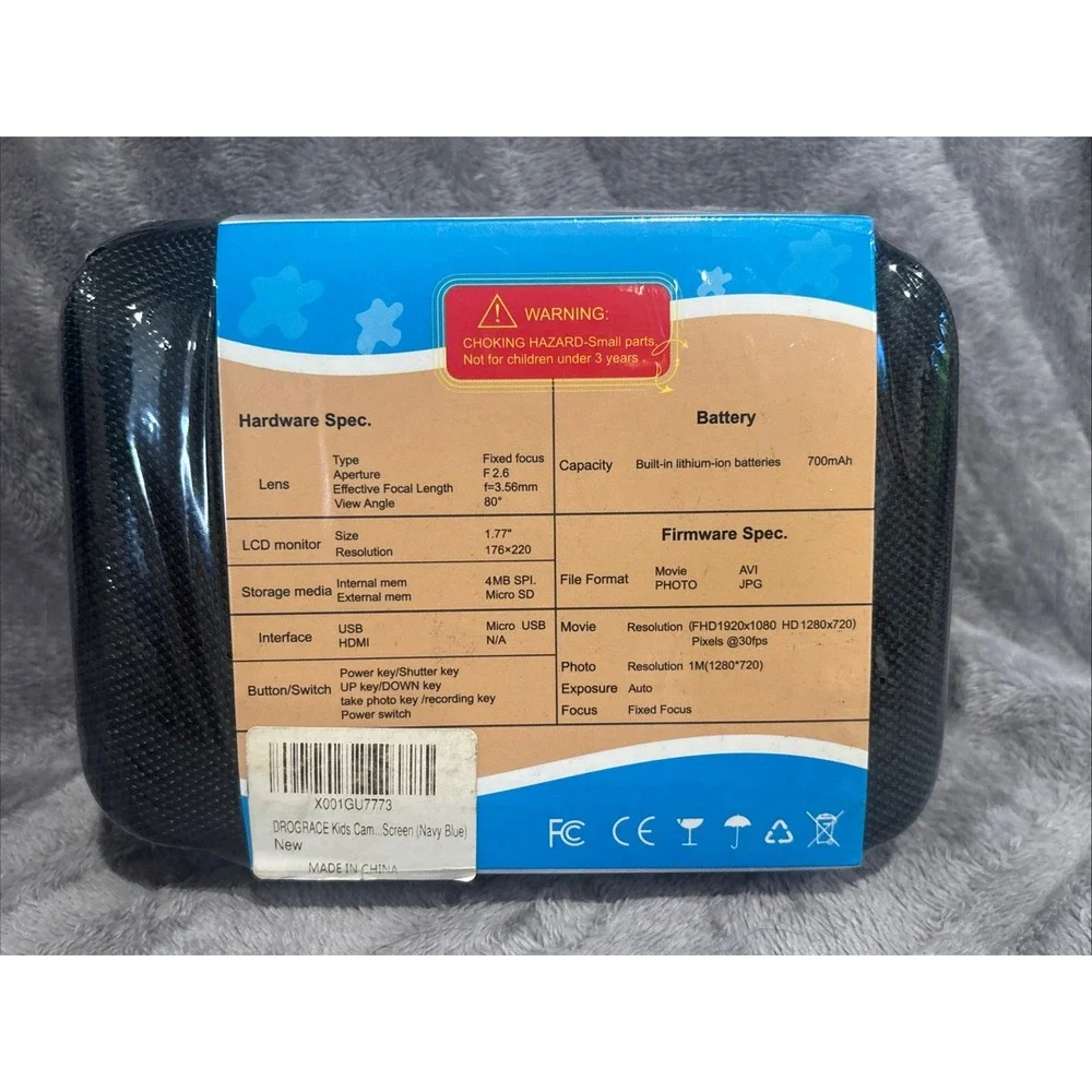DROGRACE~Kids Camera Waterproof‎ Digital Video HD-Navy Blue!!